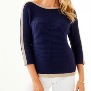 LILLY PULITZER Deona Sweater in navy, size M •NWT•